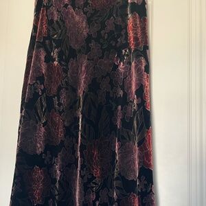 Vintage 90s Anne Cole Petites Velvet Burnout Floral Skirt – Size 8P